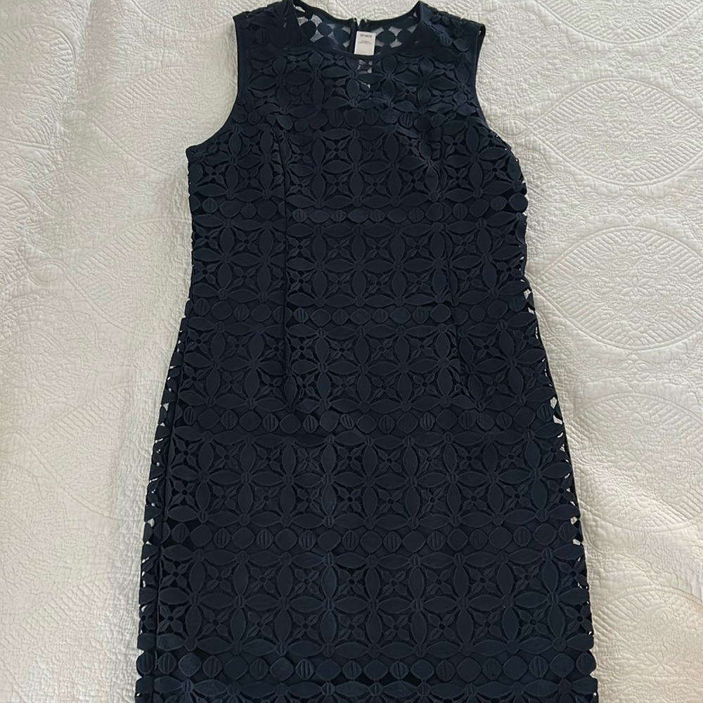 White House Black Market Deep Navy Sleeveless Sheath Dress